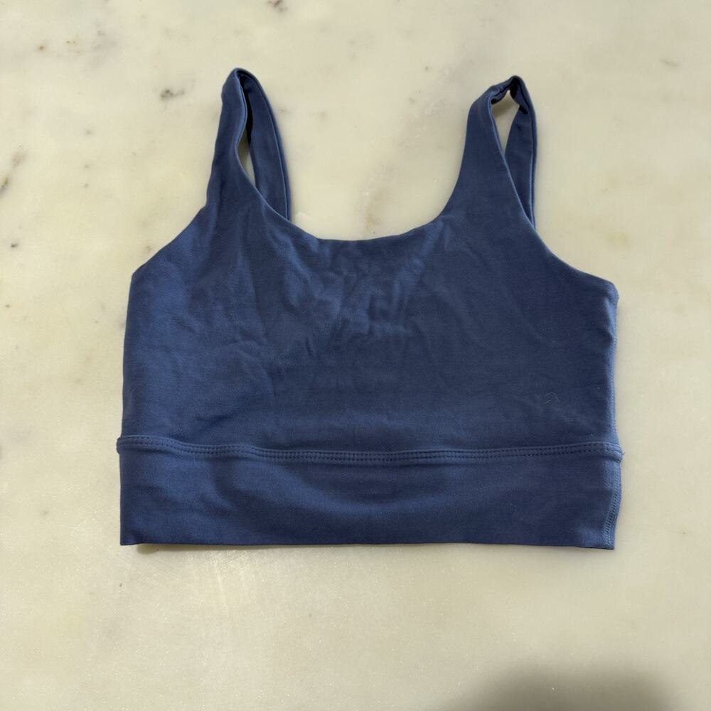 Nike Yoga Women’s XS Dri-Fit Cropped Tank Athletic Top Bra Navy Blue Gym Running